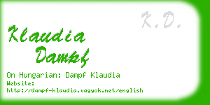 klaudia dampf business card